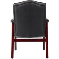 Boss B959-BK Ivy League Black Caressoft Executive Guest Chair with Mahogany Finish
