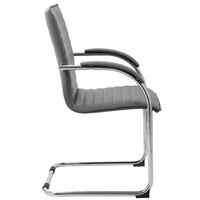 Boss B9536-GY-2 Grey Vinyl Ribbed Side Chair with Chrome Frame - 2/Pack