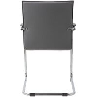 Boss B9536-GY-2 Gray Vinyl Ribbed Side Chair with Chrome Frame - 2/Pack