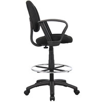 Boss B1617-BK Black Drafting Stool with Footring and Loop Arms