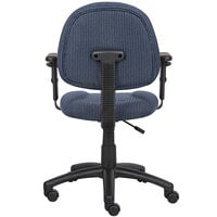 Boss B316-BE Blue Tweed Perfect Posture Deluxe Office Task Chair with Adjustable Arms