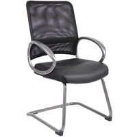 Boss B6409 Black Mesh Guest Chair with Pewter Finish