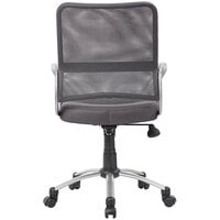 Boss B6416-CG Charcoal Gray Mesh Task Chair with Pewter Finish and Casters