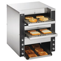 Vollrath CVT4-220DUAL JT4HC Dual Conveyor Toaster with 1 1/2 inch-3 inch and 1 1/2 inch Openings - 220V, 4950W