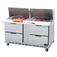 Beverage-Air SPED60HC-18M-4 60 inch 4 Drawer Mega Top Refrigerated Sandwich Prep Table
