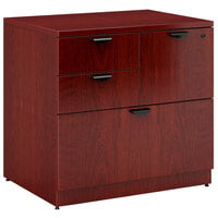 Boss N114-M Mahogany Laminate Combination Lateral File Cabinet - 31 inch x 22 inch x 29 inch