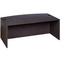 Boss N189-DW Driftwood Laminate Bow Front Desk Shell - 71 inch x 41 inch x 29 inch