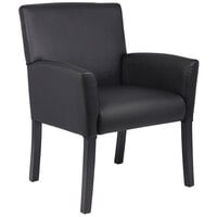 Boss B639-BK Black Executive Box Arm Chair with Black Legs
