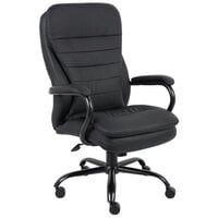 Boss B991-CP Black CaressoftPlus Heavy Duty Double Plush Chair