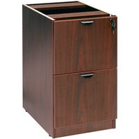 Boss N176-M Mahogany Laminate Deluxe Locking Pedestal Letter File Cabinet with 2 File Drawers - 16" x 22" x 28 1/2"