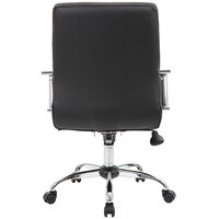 Boss B436C-CP Black Retro Task Chair with Chrome Fixed Arms
