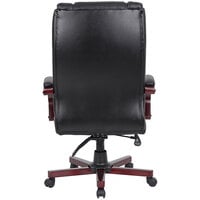 Boss B8991-M Black High Back Executive Chair with Mahogany Finish