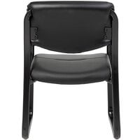 Boss B9529 Black LeatherPlus Sled Base Side Chair with Arms