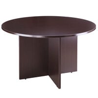 Boss N127-MOC Driftwood Laminate 42 inch Round Office Table