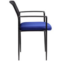 Boss B6909-BE Blue Mesh Stackable Guest Chair with Arms