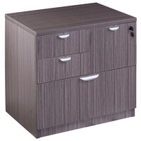 Boss N114-DW Driftwood Laminate Combination Lateral File Cabinet - 31 inch x 22 inch x 29 inch