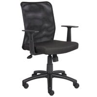 Boss B6106 Black Mesh Budget Task Chair with T-Arms