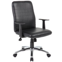 Boss B431-BK Black Retro Task Chair with T-Arms
