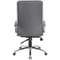 Boss B9471-GY Gray CaressoftPlus Executive Chair with Metal Chrome Finish