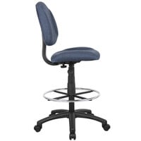 Boss B1615-BE Blue Armless Drafting Stool with Footring