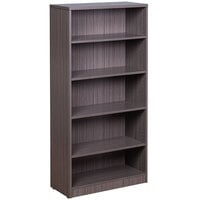 Boss N158-DW Driftwood Laminate 5-Shelf Bookcase - 31 inch x 14 inch x 65 1/2 inch