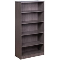 Boss N158-DW Driftwood Laminate 5-Shelf Bookcase - 31" x 14" x 65 1/2"