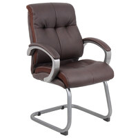 Boss B8779P-BN Brown Double Plush Executive Guest Chair