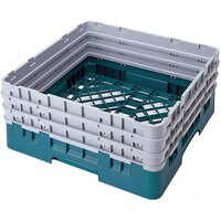 Cambro BR712414 Teal Camrack Full Size Open Base Rack with 3 Extenders
