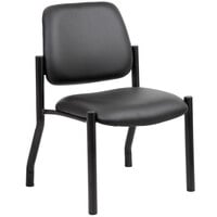 Boss B9595AM-BK Black Antimicrobial Armless Guest Chair