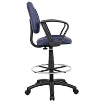 Boss B1617-BE Blue Drafting Stool with Footring and Loop Arms