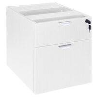 Boss N108-WT White Laminate Hanging Pedestal Letter File Cabinet - 16 inch x 18 inch x 19 inch