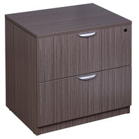 Boss N112-DW Driftwood Laminate Two Drawer Lateral File Cabinet - 31 inch x 22 inch x 29 inch