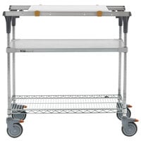 Metro MS1830-FGBR-PK1 PrepMate MultiStation with Cutting Board and Galvanized and Brite Zinc Wire Shelving - 32 inch x 19 3/8 inch x 39 1/8 inch
