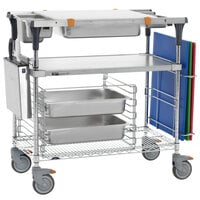 Metro MS1830-FGBR-PK2 PrepMate MultiStation with Accessory Pack and Galvanized and Brite Zinc Wire Shelving - 32 inch x 19 3/8 inch x 39 1/8 inch
