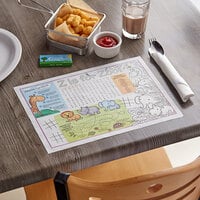 Choice 10 inch x 14 inch Kids Zoo Themed Interactive Placemat - 1000/Case