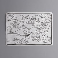Choice 10 inch x 14 inch Kids Dinosaur Double Sided Interactive Placemat - 1000/Case