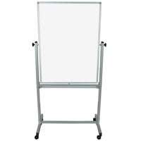Luxor MB3040WW 29 7/8 inch x 39 3/8 inch Double-Sided Whiteboard with Aluminum Frame and Stand