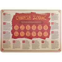 Choice 10 inch x 14 inch Chinese Zodiac Paper Placemat   - 1000/Case