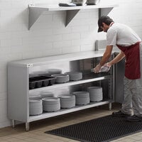 Regency 15 inch x 72 inch 18 Gauge Type 304 Stainless Steel Dish Cabinet with Adjustable Midshelf