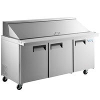 Avantco APT-71M-HC 70 inch 3 Door Mega Top Refrigerated Sandwich Prep Table