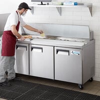 Avantco APT-71-HC 70 inch 3 Door Refrigerated Sandwich Prep Table