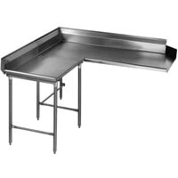 Eagle Group CDTCL-60-14/3 60" Left Side 14 Gauge, Type 304 Stainless Steel Clean L-Shape Dishtable