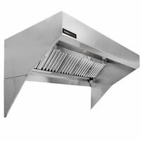 Halifax LSCHP1448 Type 1 Low Ceiling Sloped Front Commercial Kitchen Hood System with Short Cycle Makeup Air - 14' x 48 inch