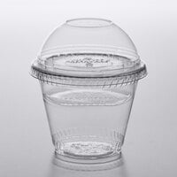Fabri-Kal Greenware 9 oz. Compostable Clear Plastic Parfait Cup with 4 oz. Insert and Flat and Dome Lids - 100/Pack
