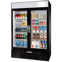 Beverage-Air MMR49HC-1-B-IQ MarketMax 52 inch Black Refrigerated Glass Door Merchandiser with Electronic Lock