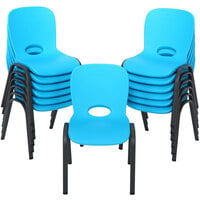 Lifetime 80475 Glacier Blue Children's Stacking Chair - 13/Pack