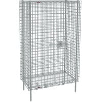Metro SEC33S Stainless Steel Stationary Wire Security Cabinet 38 1/2 inch x 21 1/2 inch x 66 13/16 inch