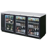 Beverage-Air BB72HC-1-FG-B-27 72" Black Counter Height Glass Door Food Rated Back Bar Refrigerator