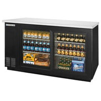 Beverage-Air BB58HC-1-F-GS-B 59 inch Black Counter Height Sliding Glass Door Food Rated Back Bar Refrigerator