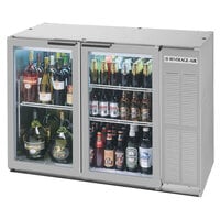 Beverage-Air BB48HC-1-FG-S 48 inch Stainless Steel Underbar Height Glass Door Food Rated Back Bar Refrigerator